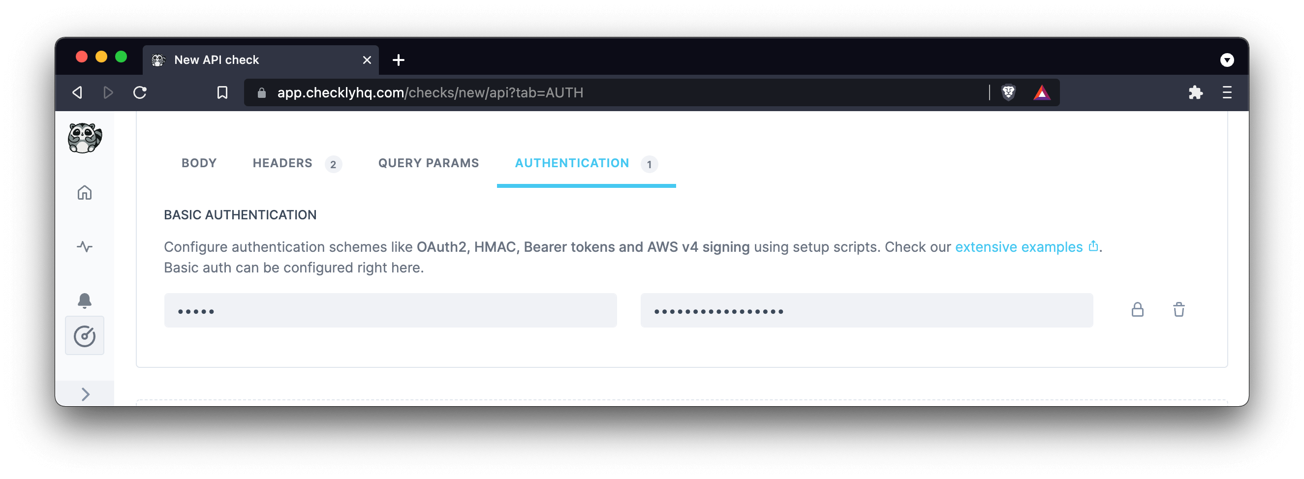 api monitoring basic auth